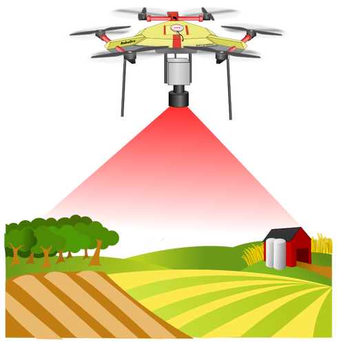 Drone au-dessus de ferme