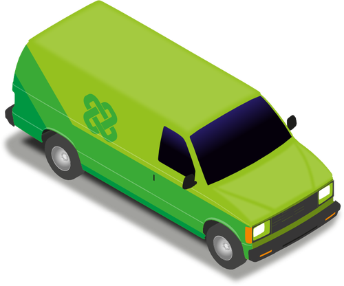 Green delivery van