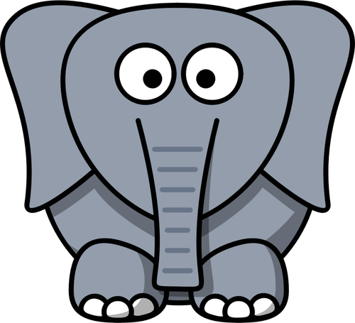 Vector drawing of funny kid cartoon elephant