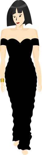 Señora de vestido negro