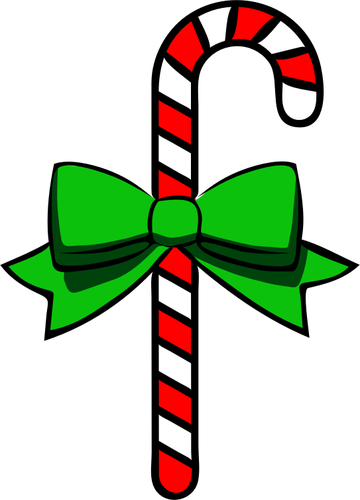 Outlined candy cane