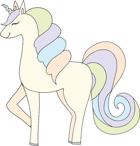 Imagen vectorial de unicornio pastel