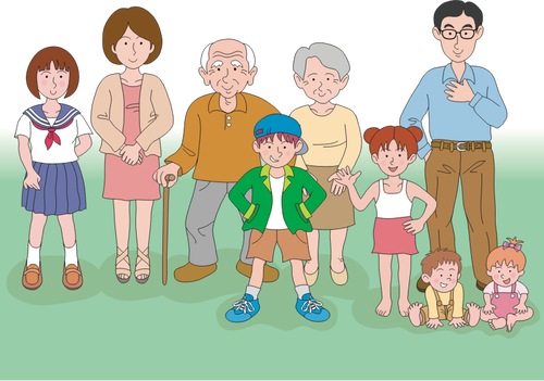 Flera generationer familj Clip Art