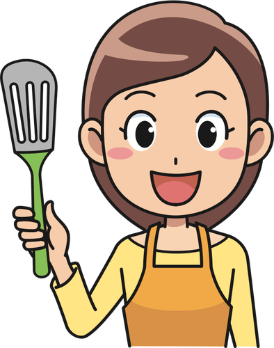 Spatula held by lady