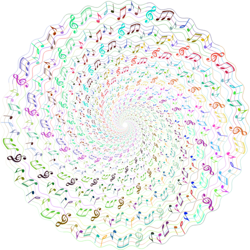 Muzieknoten in cirkel