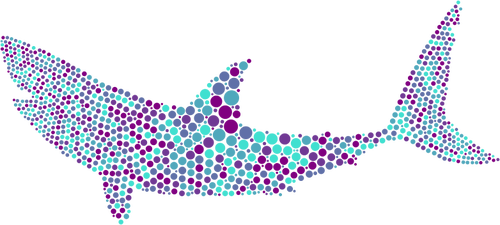 Tiburón con puntos de colores