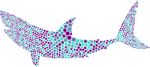 Shark with colorful dots