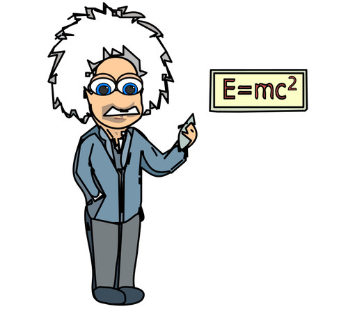 Einstein mit Gleichung