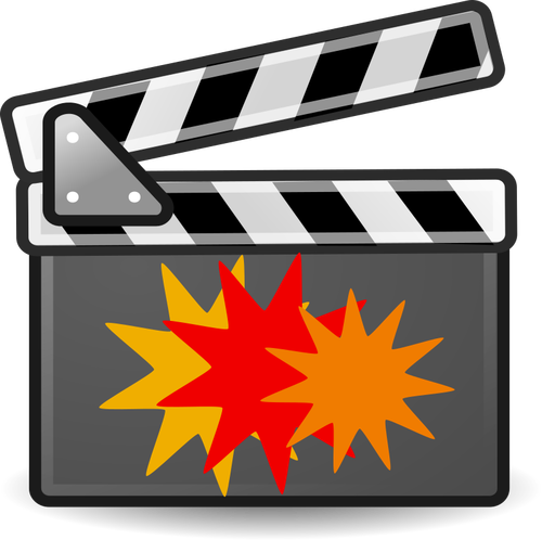Icono de vector de película de acción