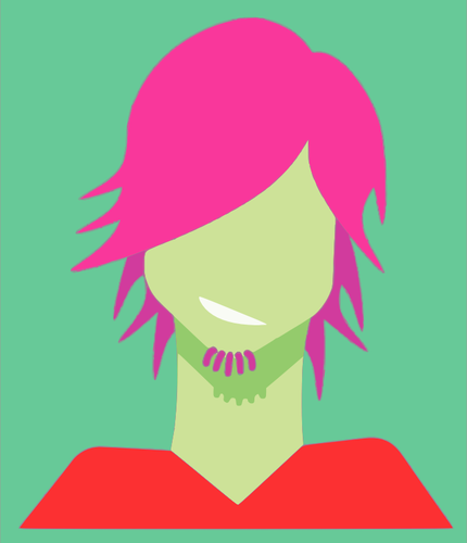 Jente med rosa hår vektor image