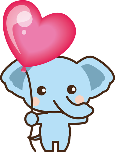 Éléphant avec ballon