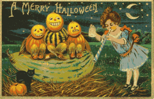 Tarjeta retro de Halloween