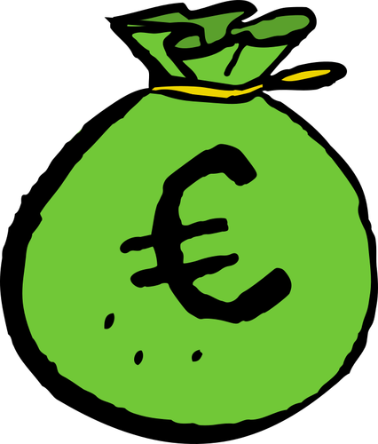 Groene euro geld tas