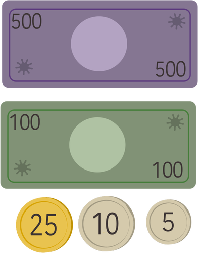 紙、コインのお金