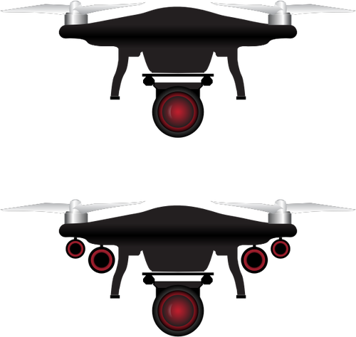 Dwie kamery drony