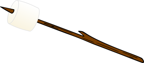 Marshmallow pada tongkat vektor gambar