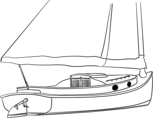 Catboat vektorové kreslení
