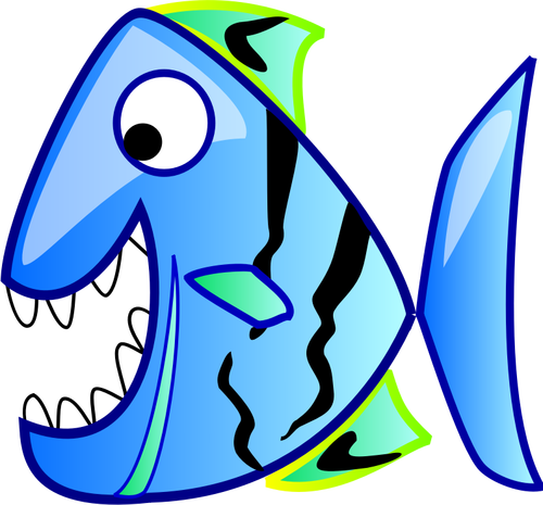 Piranha in cartoon style