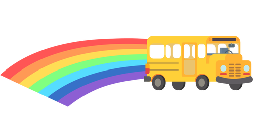 Autobús de la escuela arco iris