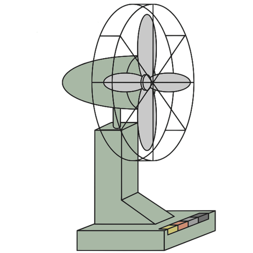 Desenho 3D do ventilador elétrico