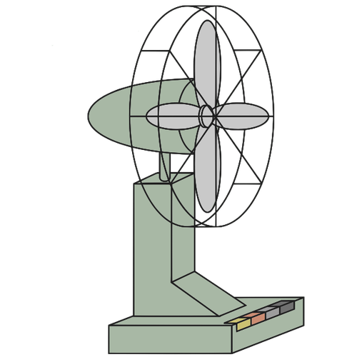 Elektryczny wentylator 3D Rysunek