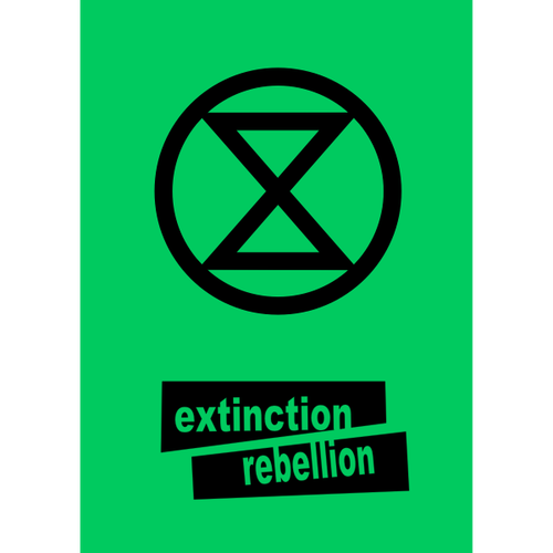 Concepto de logotipo de rebelión de extinción