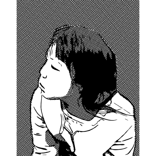 Woman Profile Portrait Monochrome Art