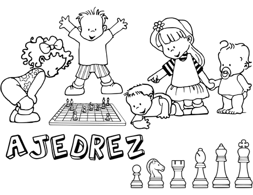 Niños jugando al ajedrez