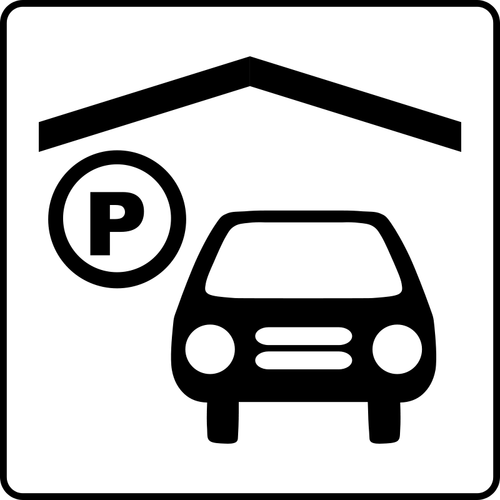 Vector pictogram voor hotel heeft overdekte parkeergelegenheid