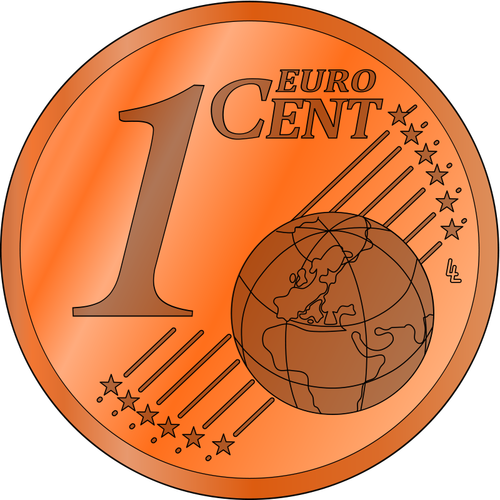 Vector de la imagen de una moneda de céntimos de Euro