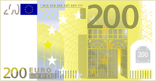 مائتي اليورو ملاحظة ناقلات قصاصة الفن