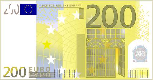 Deux cents Euro Remarque vector clip art