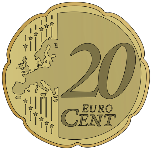 Ilustração em vetor 20 euro cent