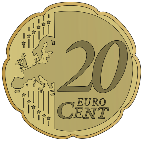 20 Euro centów ilustracji wektorowych