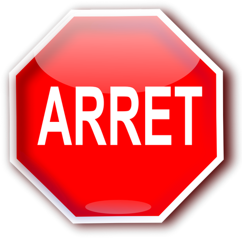 퀘벡 roadsign 중지 (ARRET) 벡터 드로잉에 대 한