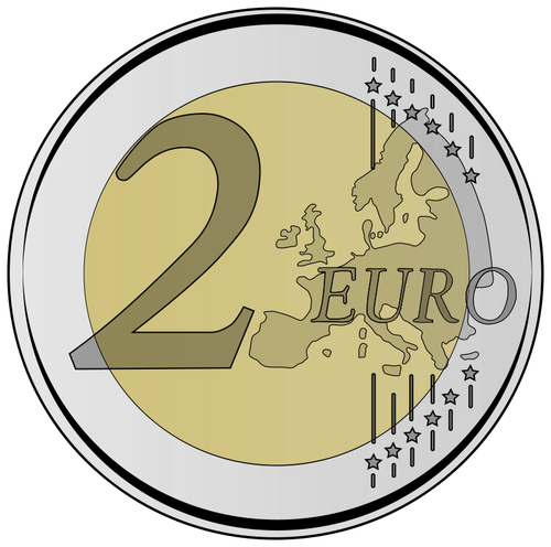 Векторная графика монеты 2 евро