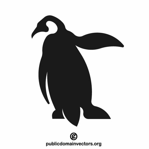 Image clipart de silhouette d’oiseau pingouin