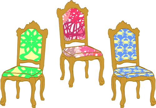 Colorful decorative chairs