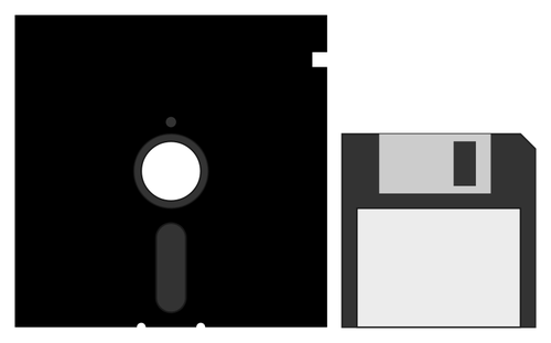 3,5-inch en 5,25-inch diskettes vector afbeelding