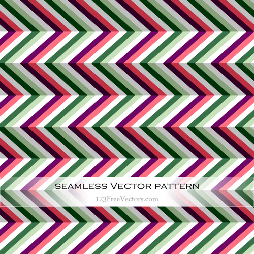 Zigzag Pattern With Green and Purple Lines