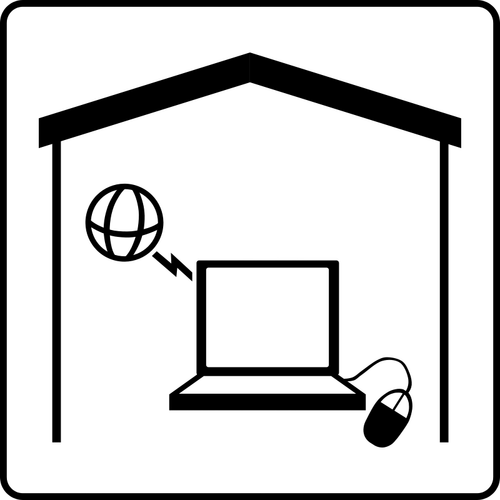 Habitación de Hotel con vector de señal de internet