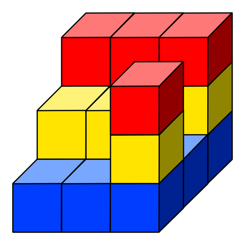 Farbige Würfel Turm