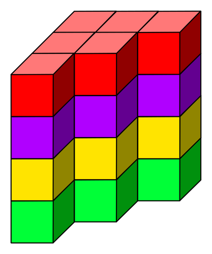 Fargerike cube tower