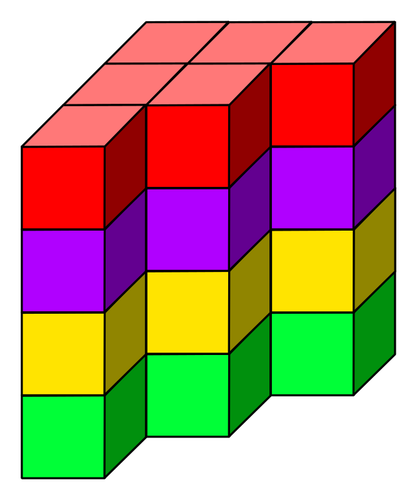 Kolorowe kostki wieżę