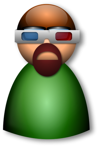 immagine vettoriale avatar di occhiali 3D
