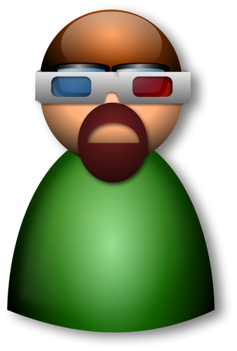 3d Lasit avatar vektori kuva