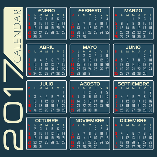 Calendario blu 2017