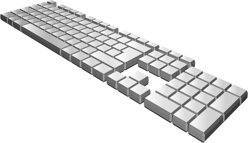 Imagen vectorial blanco teclado gris