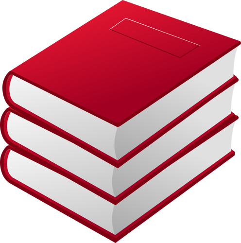 Gambar vektor dari tiga buku merah