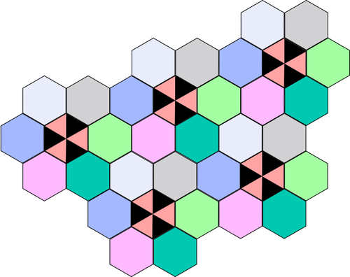 Clip art of connected hexagon cells